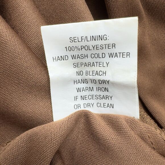 Chris Mclaughlin Chiffon Shift Dress 12 Sleeveless Boho Geo Tribal Orange Brown - Picture 12 of 13